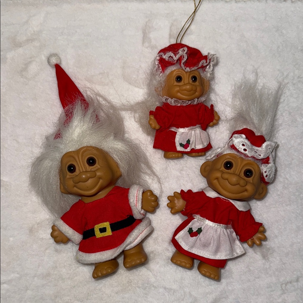 Vintage Troll Dolls - Russ Christmas Mr & Mrs Santa Claus